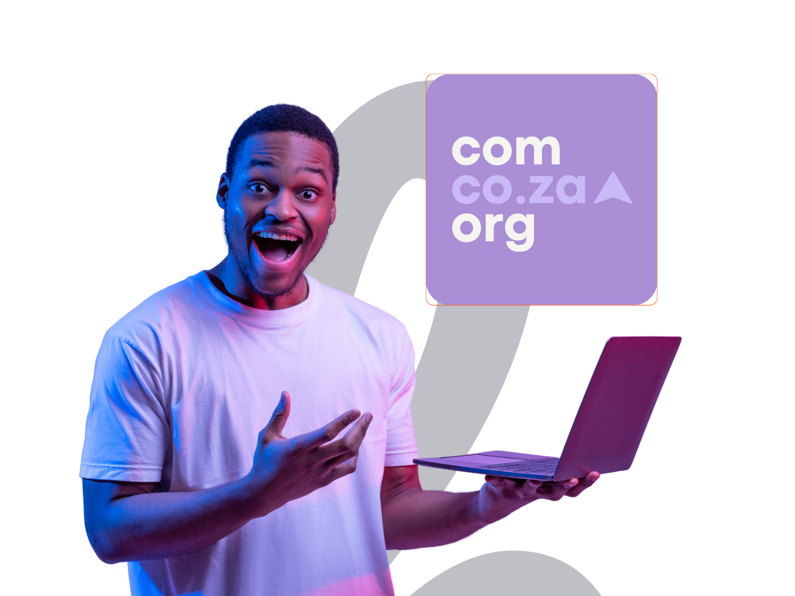Person holding a laptop, excited about their new website